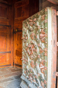 Close-up of old wooden door