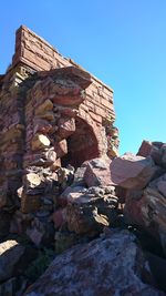 Low angle view of old ruin building