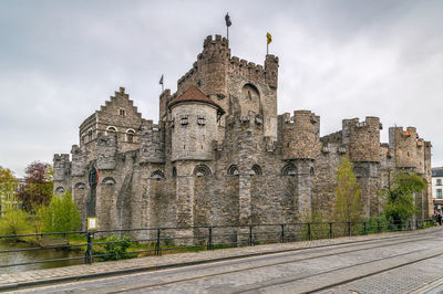 Low angle view of historical building against sky