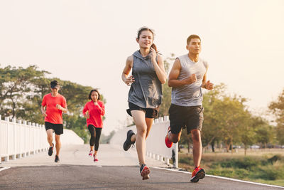 Group of people running