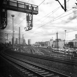 Railway tracks against sky