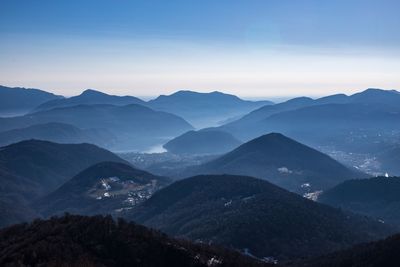 Scenic view of mountains against sky