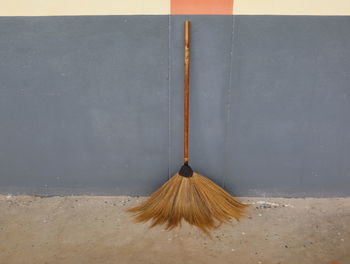 High angle view of parasol on wall