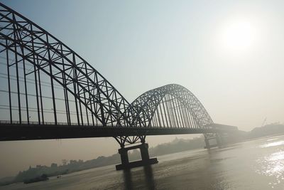 Bridge over river against sky