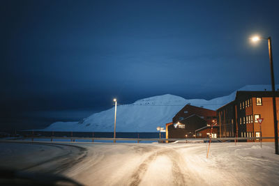 Scenic view of sea against sky at night