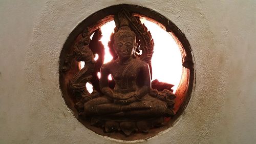 Close-up of statue in temple