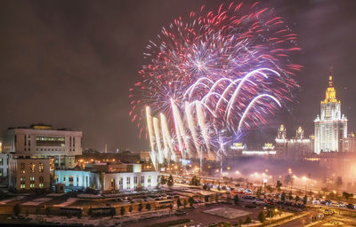 Firework in the campus of moscow university