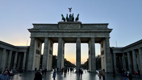 Statue of historic building in city