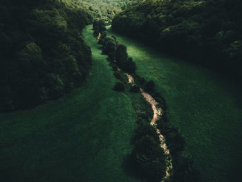 High angle view of land