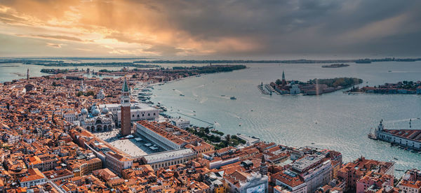 Aerial view of venice near saint mark's square