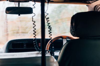 Close-up of car interior