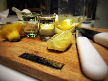 Close-up of food on table