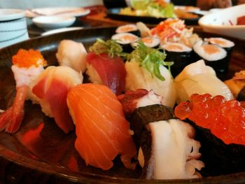 Close-up of seafood in plate