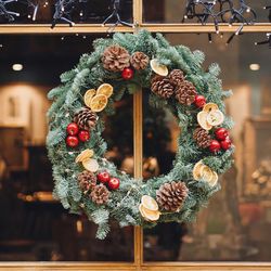 Close-up of christmas decoration hanging on tree