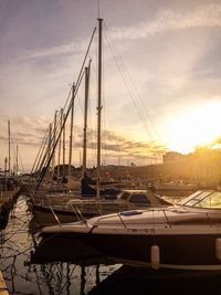 Boats in harbor