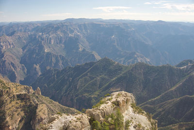Scenic view of mountains against sky in copper canyon / barrancas del cobre