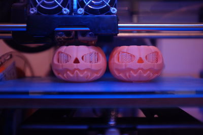 Close-up of halloween pumpkins for sale in store