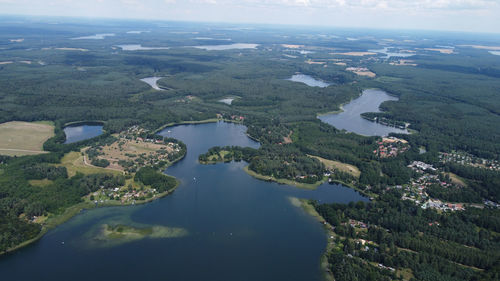 Aerial view of river amidst landscape