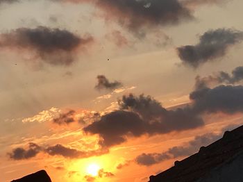 Low angle view of sky during sunset