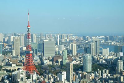 Aerial view of buildings in tokyo 