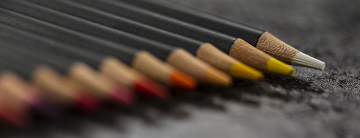 Close-up of colored pencils