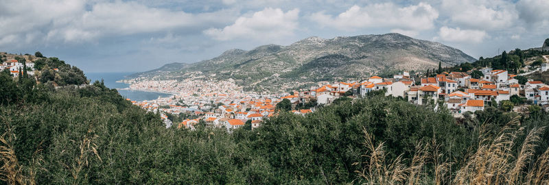 Panoramic shot of townscape against sky