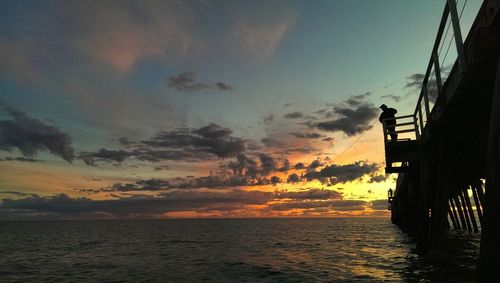 Scenic view of sea at sunset