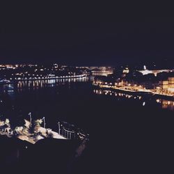 View of illuminated cityscape at night