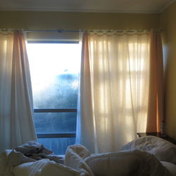 Curtains on window at home