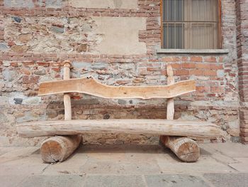 Rough wooden bench