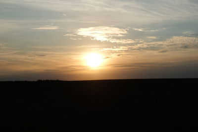 Scenic view of silhouette landscape against sky during sunset