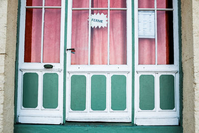 Close-up of closed window