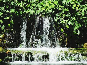 Scenic view of waterfall