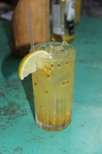 Close-up of drink on table