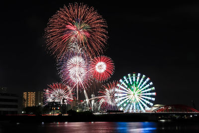 Fireworks display at nagoya port,japan.this event is held annually in october to welcome winter