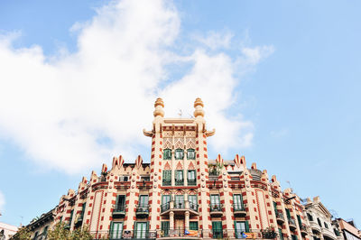 Low angle view of historic building against sky