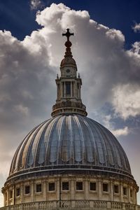 Low angle view of cathedral against cloudy sky