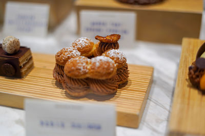 Close-up of cake on table