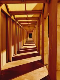 Perspective of a colonnade with plays of light and shadow