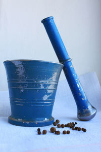 Close-up of coffee beans on table