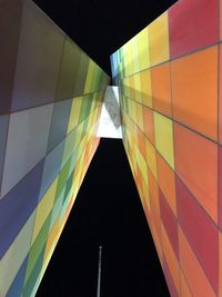 Low angle view of multi colored building against sky