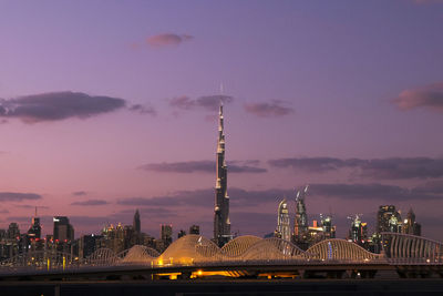 Illuminated city at night