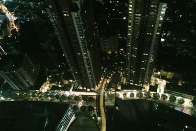 Illuminated cityscape at night