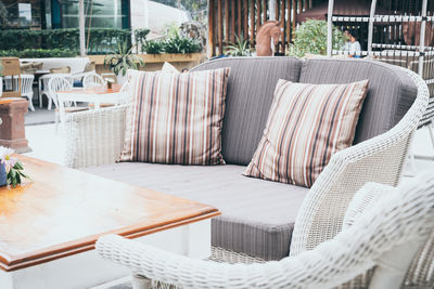 Empty chairs and table at home