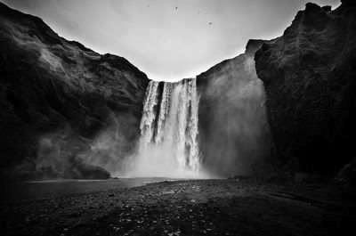 Scenic view of waterfall