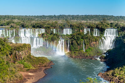 Scenic view of iguazu falls from the brazilian side