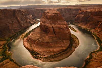 Aerial view of rock formations