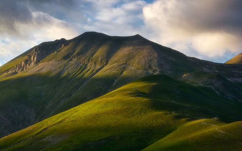 Scenic view of mountains against sky