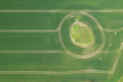 Full frame shot of green soccer field