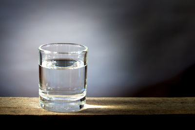 Close-up of beer in glass on table